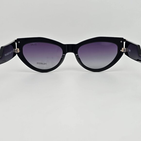 Quay Australia Mad Cute Black Frame Polarized Gradient Lens Cat Eye Sunglasses main image 14